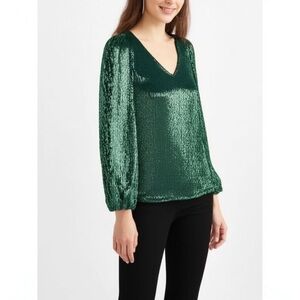 Nine West Shimmery Long Sleeve Blouse  Size L
